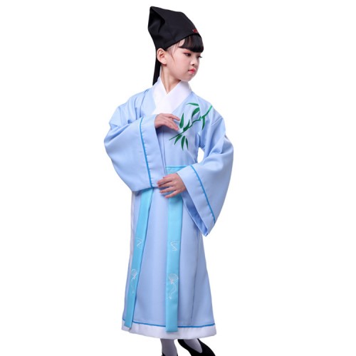 Hanfu traditional Chinese folk dance costumes for boys girls Confucius school uniforms performance dresses